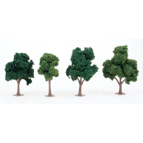 Large Deciduous Tree, 4-5 inches tall, ideal for dioramas and model railways, featuring detailed foliage and sturdy base.