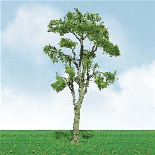 Two premium 85-100mm gum trees with intricate detailing for realistic model scenery and dioramas.