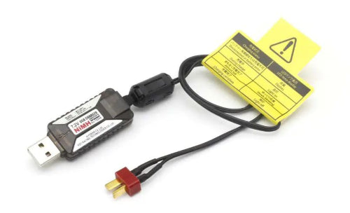 Compact USB charger for 7.2v NiCad/NiMH batteries, ideal for RC enthusiasts with safety features and portability.