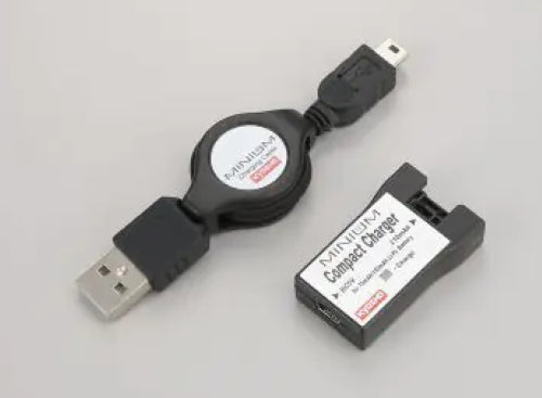 Kyosho xxzMnm Compact USB Charger: lightweight, portable charger for RC vehicles with advanced safety features.