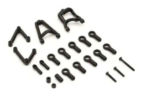 Kyosho MX-01 Suspension Parts Set featuring shock absorbers and suspension arms for enhanced RC performance and stability.
