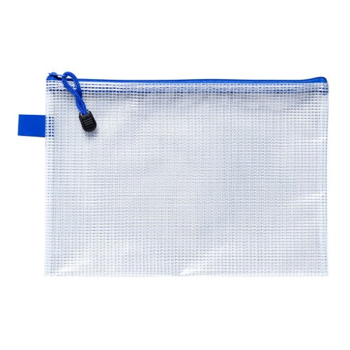 Icon PVC Mesh Zipper Bag Pack of 12, medium size with durable, water-resistant design for organizing stationery and travel essentials.