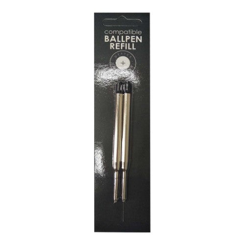 Pack of 2 GBP Compatible Parker Ballpoint Refills in black, designed for smooth, precise writing with various Parker pens.