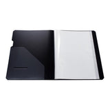OSC Eco Display Book A4 with 20 clear pockets, made from 100% Post Consumer Waste, in sleek black for stylish document organization.