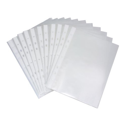 Premium A5 copysafe pockets in a pack of 100, designed to protect and organize documents with reinforced edges.