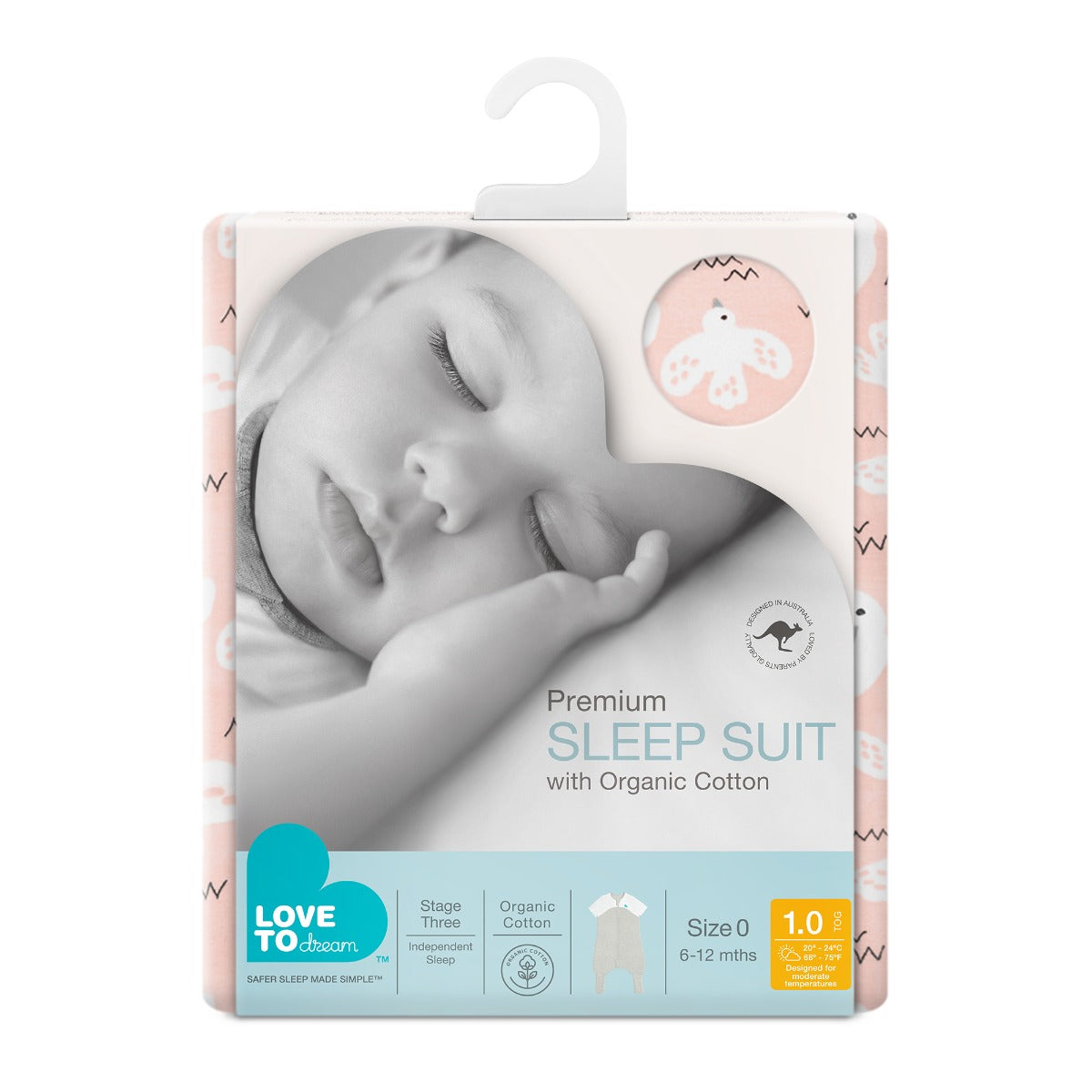 Love to DreamSleep Suit Organic 1.0 TOG - Dove Pink - 3Y