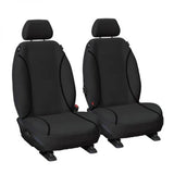 CANVAS FRONT SEAT COVERS PAIR BLACK MITSU TRITON  2015-CURRENT - TRADIES