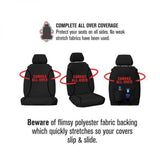 CANVAS FRONT SEAT COVERS PAIR BLACK MITSU TRITON  2015-CURRENT - TRADIES