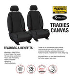CANVAS FRONT SEAT COVERS PAIR BLACK TOYOTA HIACE  2019-CURRENT - TRADIES