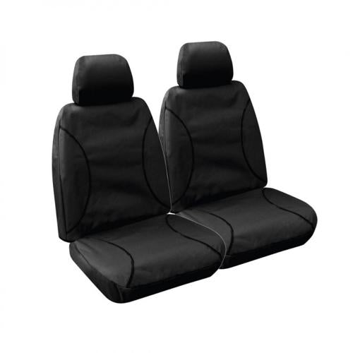 CANVAS FRONT SEAT COVERS BLACK MITSU TRITON  2023-CURRENT - TRADIES