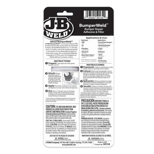 BUMPER WELD TAN REPAIR ADHESIVE & FILLER 25ML - JB WELD