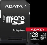 ADATA High Endurance microSDXC UHS-I U3 A2 V30 Card with Adapter 128GB