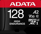 ADATA High Endurance microSDXC UHS-I U3 A2 V30 Card with Adapter 128GB