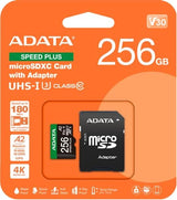 ADATA Speed Plus microSDXC UHS-I U3 A2 V30 Card with Adapter 256GB
