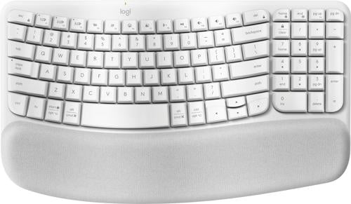 Logitech Wave Keys Wireless Ergo Keyboard - White