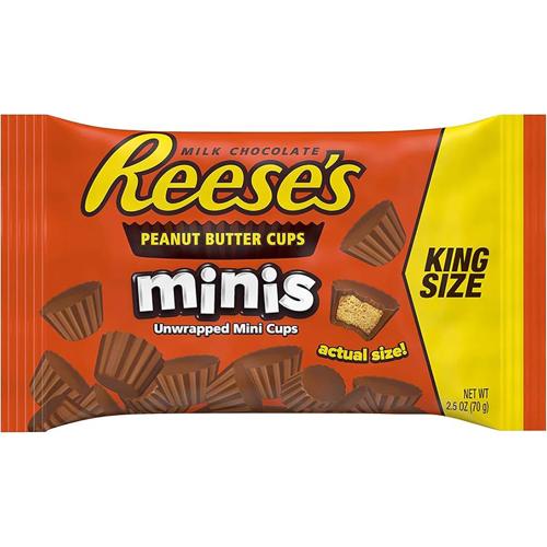 Peanut Butter Cup Minis King Size 70g Reese's Pack of 16