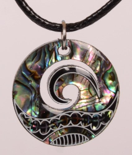 Pendant - Paua Fancy Koru - Version 1