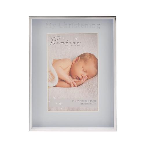 Baby Photo Frame - Bambino Christening Day Blue 4x6in