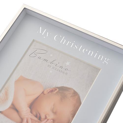 Baby Photo Frame - Bambino Christening Day Blue 4x6in