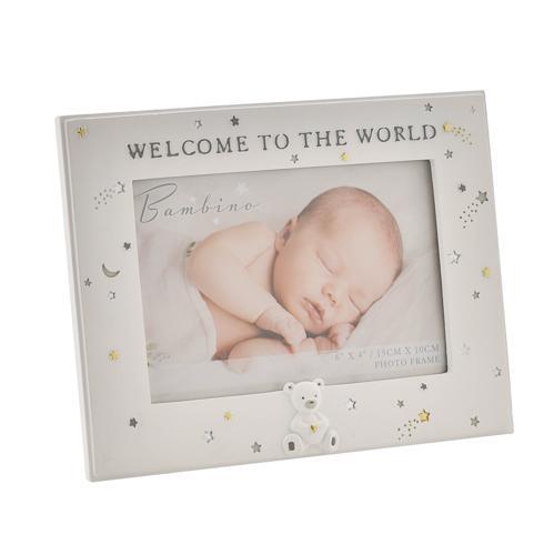 Baby Photo Frame - Bambino Resin Welcome To The World 6x4in