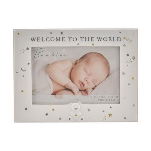 Baby Photo Frame - Bambino Resin Welcome To The World 6x4in
