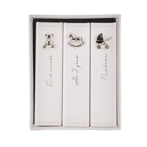 Baby Photo Albums - Bambino White Set of 3, Holds 24 4x6in Photos