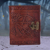 Pentagram Leather Embossed Journal with Lock - Nemesis Now