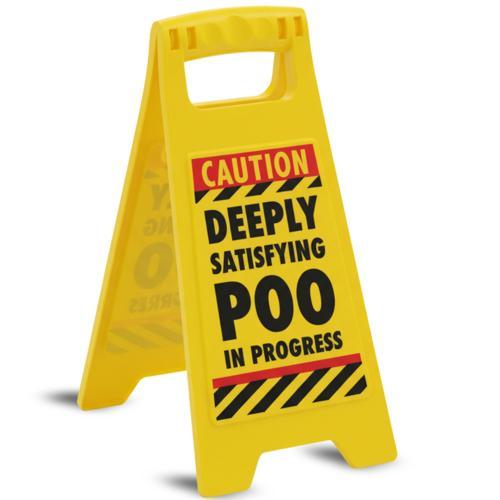 Satisfying Poo Desk Warning Sign - Pack of 2