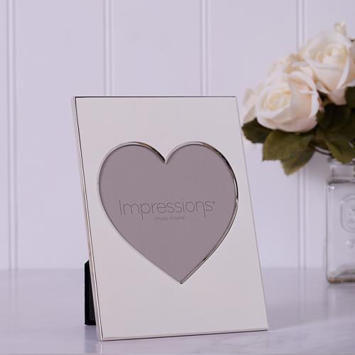 Photo Frame - Impressions Heart Aperture Metal Plated 5x5in