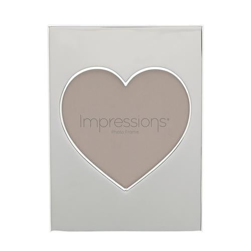 Photo Frame - Impressions Heart Aperture Metal Plated 5x5in