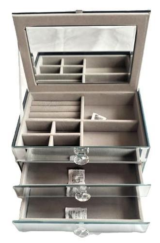 Mirrored Jewellery Box with Drawers 22x15x12cm