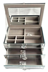 Mirrored Jewellery Box with Drawers 22x15x12cm