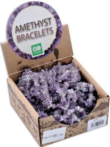 Amethyst Gemstone Bead Bracelet - Pack of 25