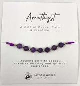 Amethyst Gemstone Bead Bracelet - Pack of 6