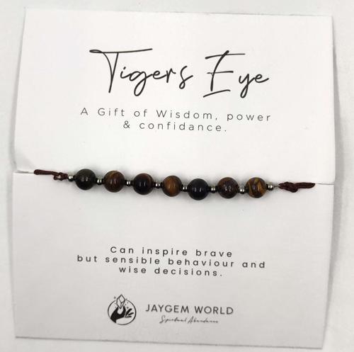 Tiger's Eye Gemstone Bead Bracelet - Pack of 6