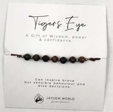 Tiger's Eye Gemstone Bead Bracelet - Pack of 6