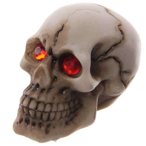 Gruesome Skull Decoration with Red Gem Eyes - Pack of 12