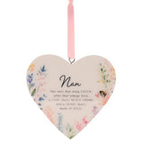 The Cottage Garden Floral Hanging Heart - Nan - Pack of 6