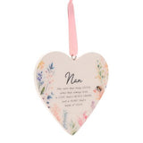 The Cottage Garden Floral Hanging Heart - Nan - Pack of 6