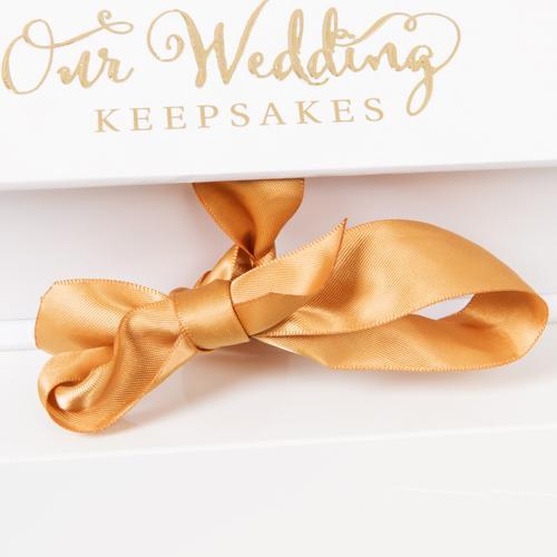 Mr & Mrs A4 Wedding Keepsake Box - Gold Foil
