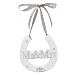 Mr & Mrs White Resin Wedding Horseshoe - Amore