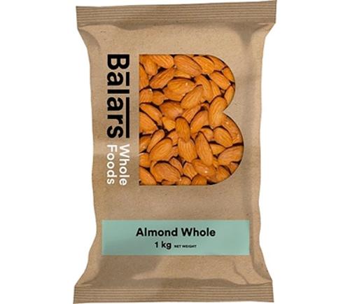 ALMONDS NATURAL WHOLE 1KG  - Balars