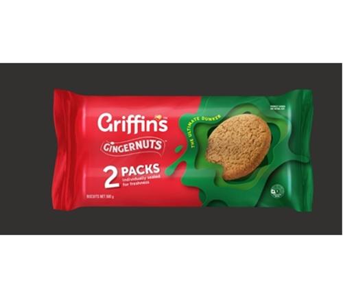 GINGERNUTS TWO PACK 500GM  - Griffins