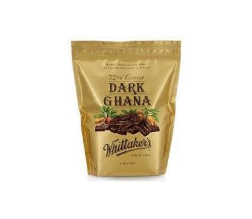 CHOCOLATE DARK GHANA PIPS (72%)  - Whittakers - 2kg