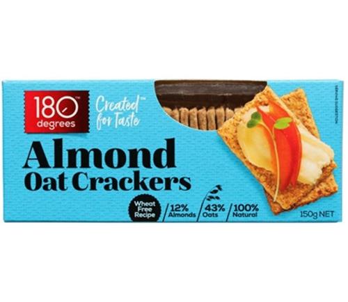 CRACKERS ALMOND OAT 150GM  - 180 Degrees