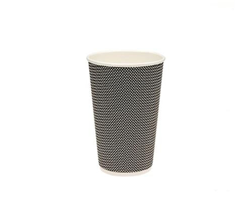 CUPS COFFEE PIZAZZ SLATE B&W 16OZ 25s/SLV  - Emperor
