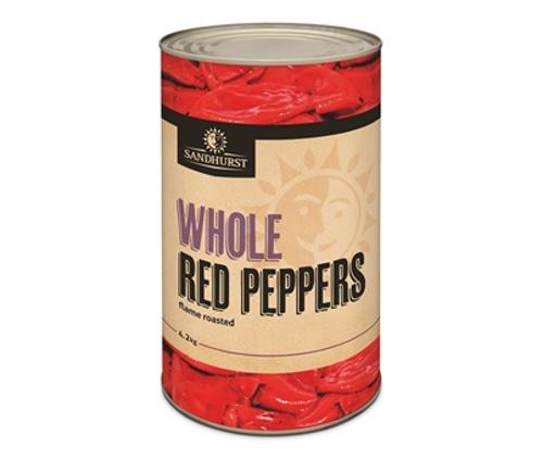 PEPPERS RED ROASTED WHOLE A12 4.2KG  - Sandhurst