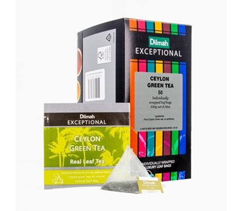 TEA BAGS CEYLON GREEN EXCEPTIONAL ENV 50s  - Dilmah