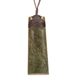 New Zealand Pounamu Greenstone Toki Pendant Necklace 96 x 34mm