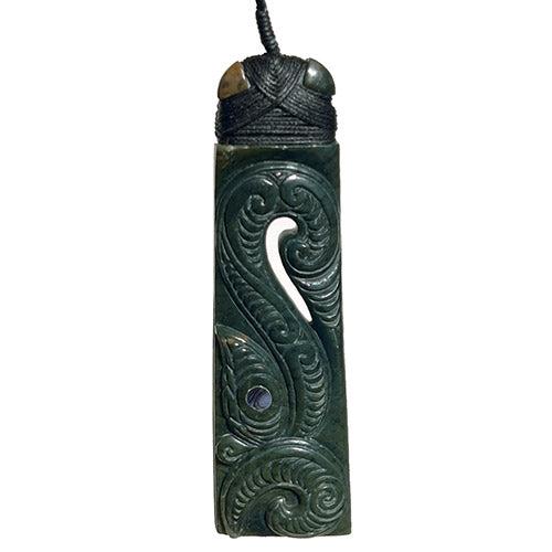 Jade Toki Manaia Face Pendant Necklace 130 x 35mm